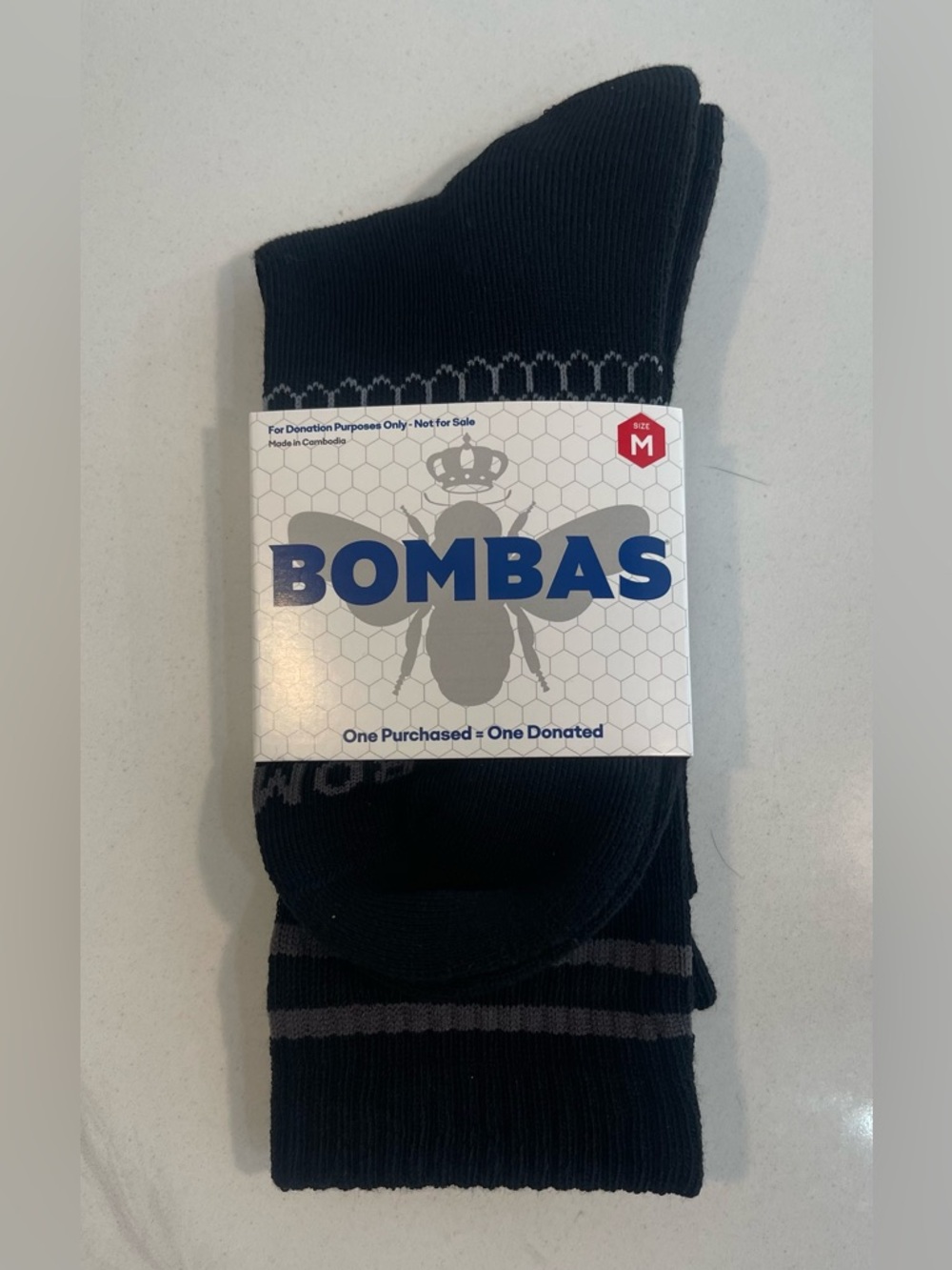 BOMBAS Black Crew Socks - Medium 4 pack